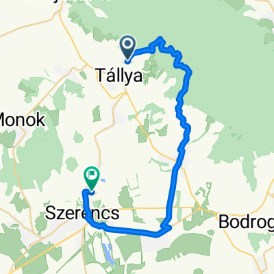 Route to Petrikovits László utca 91., Szerencs