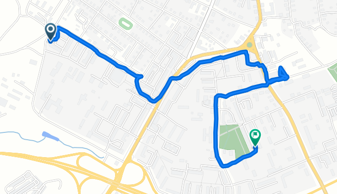 От Ново-Солдатский переулок, 7А, Волоколамск до Садовый переулок, 5, Волоколамск