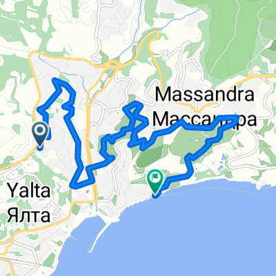 маршрут с улица Ореховая 27, Ялта