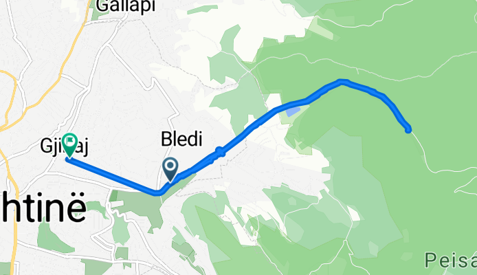 Rr. Bledit, Prishtinë to Fan S. Noli, Prishtinë