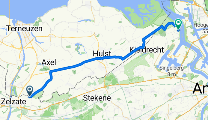 Route van Oudeburgse Sluis 25, Wachtebeke
