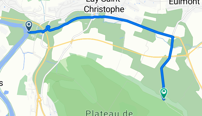 De Quai de Haute Rive, Lay-Saint-Christophe à Chemin Ferré, Eulmont