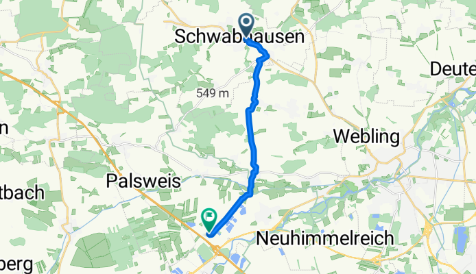 Ahornstraße 8, Schwabhausen nach Gadastraße 25A–25C, Bergkirchen