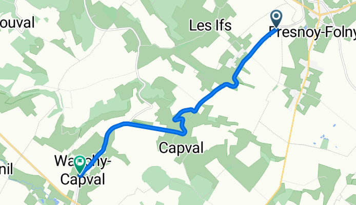 De D115, Wanchy-Capval à 33bis Grande Rue, Wanchy-Capval