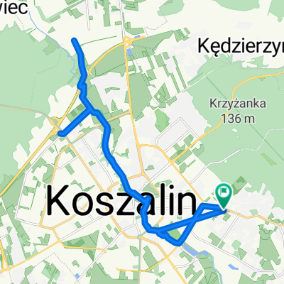 Zielona 2, Koszalin do Zielona 1, Koszalin
