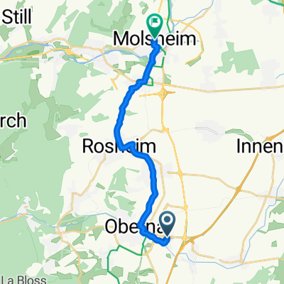 De 7 Rue Aloyse Clauss, Obernai à 18 Place de l'Hôtel de Ville, Molsheim