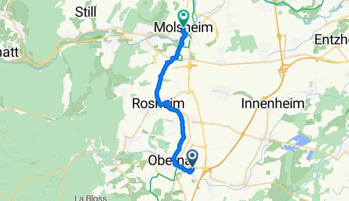 De 7 Rue Aloyse Clauss, Obernai à 18 Place de l'Hôtel de Ville, Molsheim