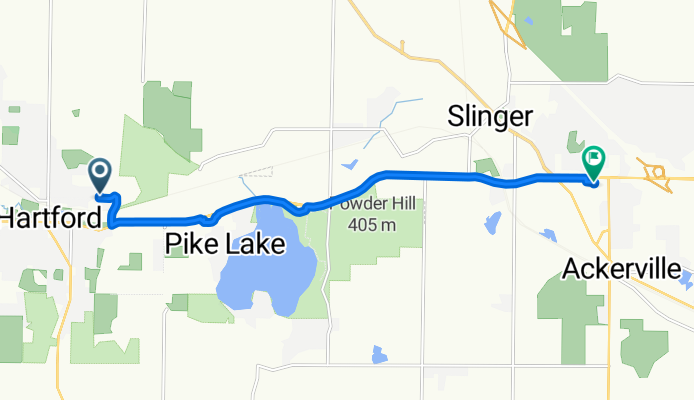 Union Street 762, Hartford to East Commerce Boulevard 1111, Slinger