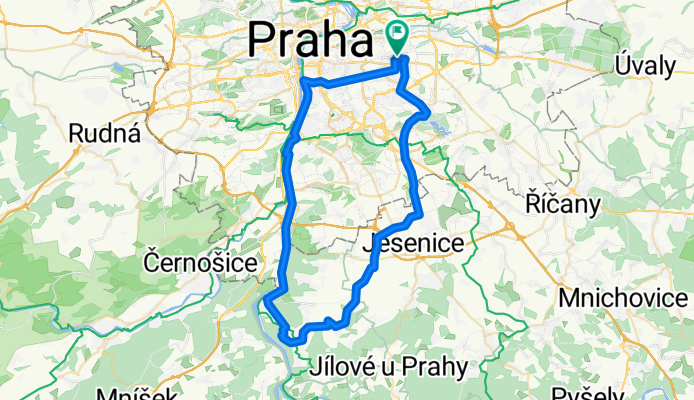Praha Malešice - Vrané - Okrouhlo - Zlatníky - Praha Malešice