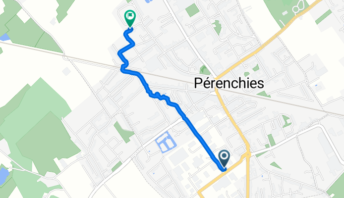 De Rue du Bois 6, Pérenchies à Chemin du Moulin 31, Pérenchies