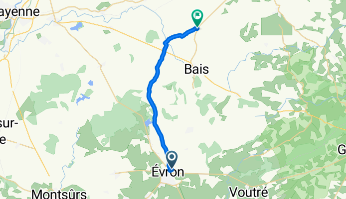 De 13 Boulevard de la Grande Valaisière, Evron à 2 Rue des Ormeaux, Champgenéteux