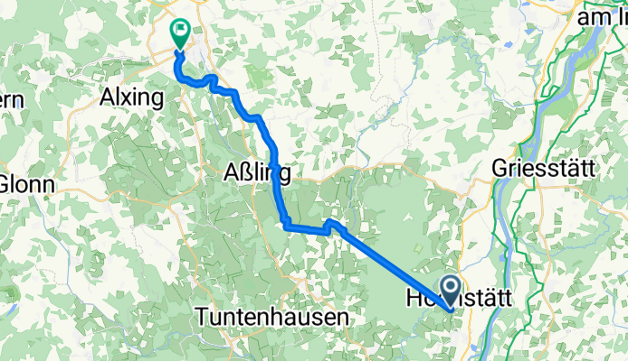 Kapellenweg 10, Schechen nach Riemerschmidstraße 12, Grafing bei München