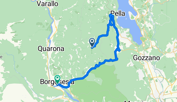 Da Strada Provinciale Merlera Zuccaro, Valpiana a Via Fratelli Antongini 4, Borgosesia