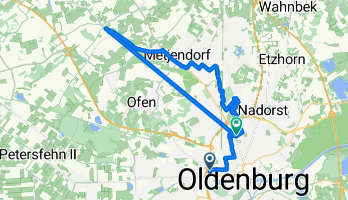 Ofener Straße 48, Oldenburg nach Rennplatzstraße 212A, Oldenburg