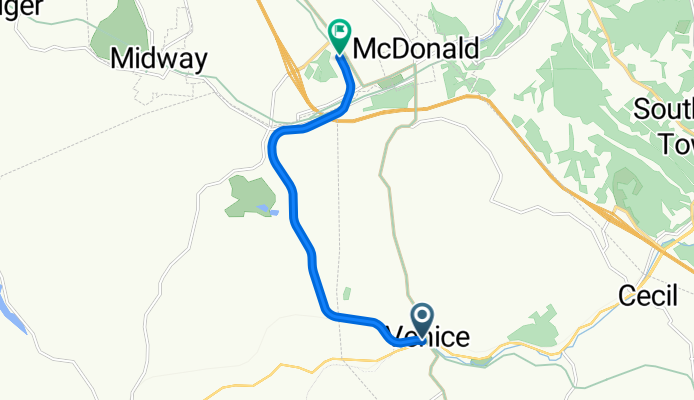 Montour Trail - Venice to junction with the Panhandle Trail Connector
