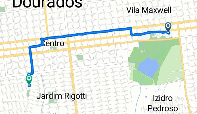 De Avenida Marcelino Pires, 418, Dourados a Rua Independência, 218, Dourados