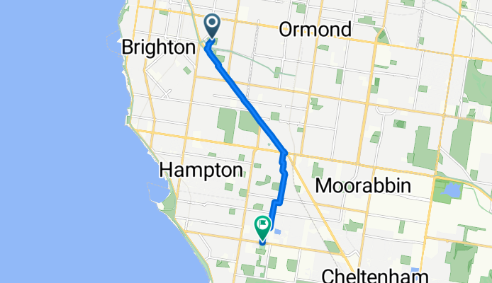 Hope Street, Brighton East to 209 Bay Road, Sandringham