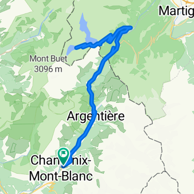 Lac d'Emosson and above via Col des Montets