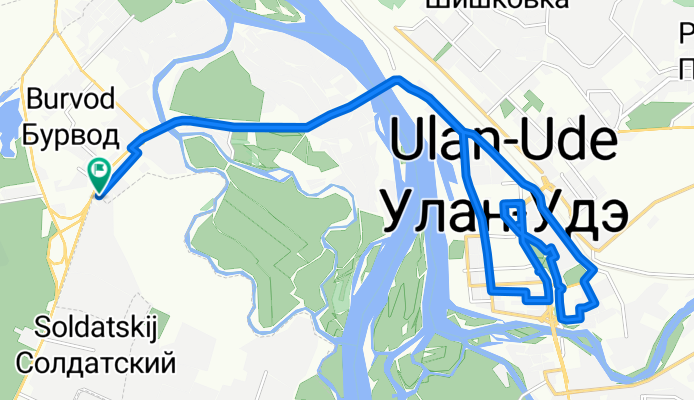 От Баргузинская улица 49, Улан-Удэ до Баргузинская улица 49, Улан-Удэ
