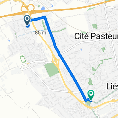 De 10 Rue Bourvil, Liévin à Rond-Point Charles de Gaulle, Liévin