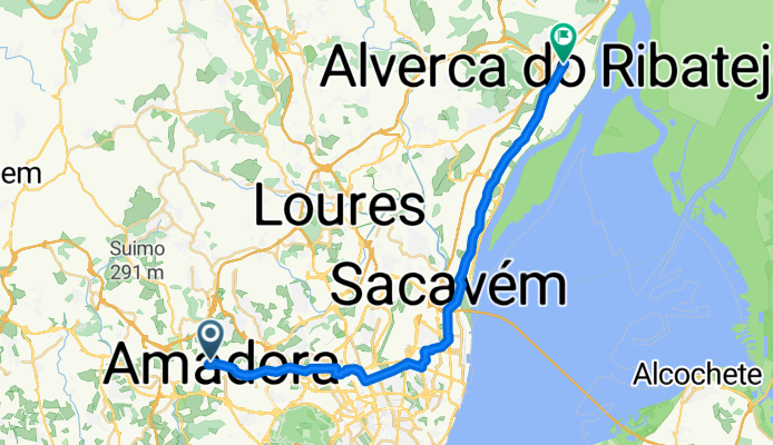 De Rua Cidade de Luanda 8, Amadora a Rua José de Sousa Nazareth 5, Alverca do Ribatejo