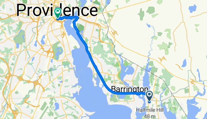 E Bay Bike Path, Warren to 18 Imperial Pl, Providence
