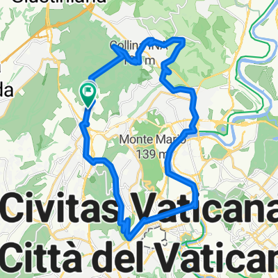 Insugherata - Oriolo Romano - Cassia - Corso Francia - Tevere - Monte Ciocci - Monte Mario
