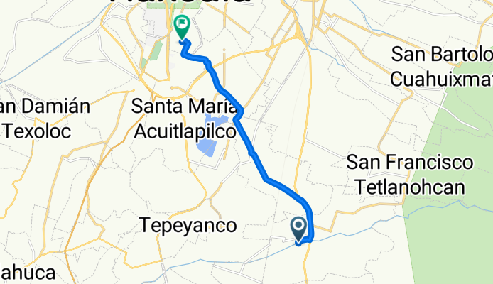 De Calle Ignacio Zaragoza, Teolocholco a Calle Jaime Nuno 9, Tlaxcala de Xicohténcatl