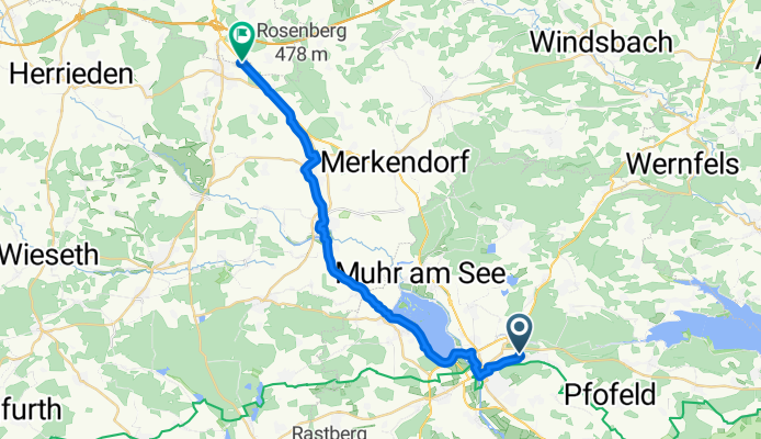 Spitalwaldstraße 5, Gunzenhausen nach Im Herrmannshof 3, Burgoberbach