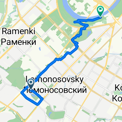 От улица Кравченко, 11, Москва до Андреевская набережная, Москва