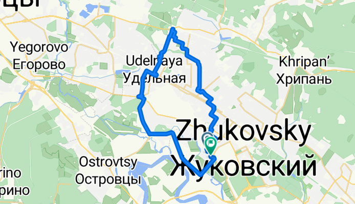 От улица Гудкова, 11А, Жуковский до улица Гудкова, 5, Жуковский