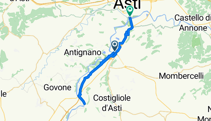 Percorso per Corso Savona, Asti