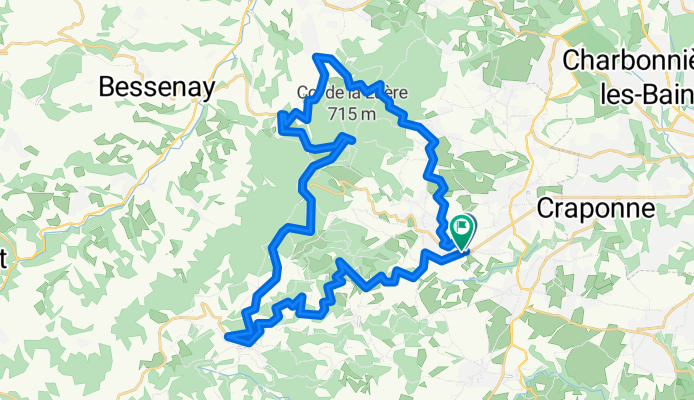 De Route de Lyon 2, Vaugneray à Route de Bordeaux 65, Vaugneray