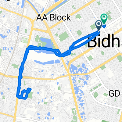 2nd Avenue, Bidhannagar to 14, 2nd Avenue, Bidhannagar