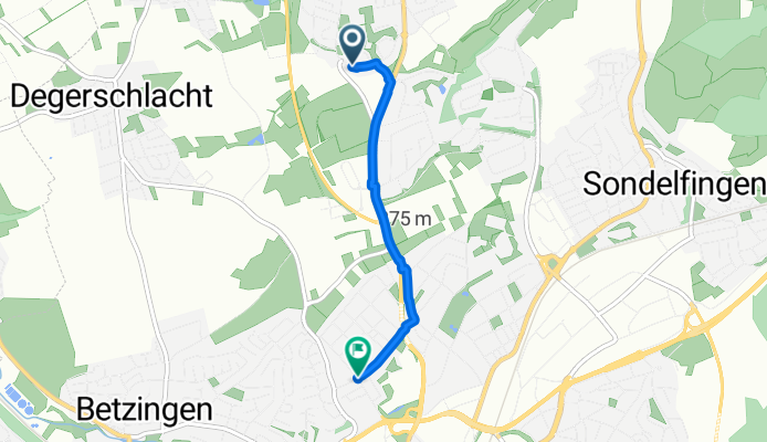 Mähderstraße 39, Reutlingen nach Bussardweg 1, Reutlingen
