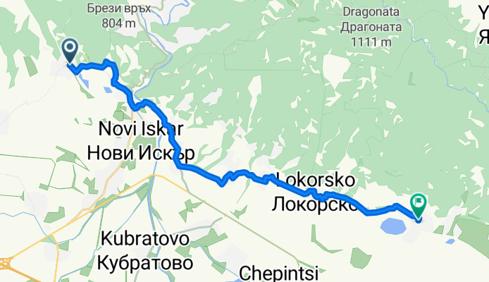 улица „езеро“ 1, Кътина to улица „Свети Георги Победоносец“ 78