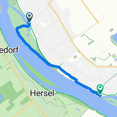 Oberstraße 8, Niederkassel nach Rheinallee 2, Niederkassel