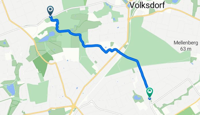 Volksdorfer Weg 205–223, Hamburg nach Meiendorfer Weg 9–33, Hamburg