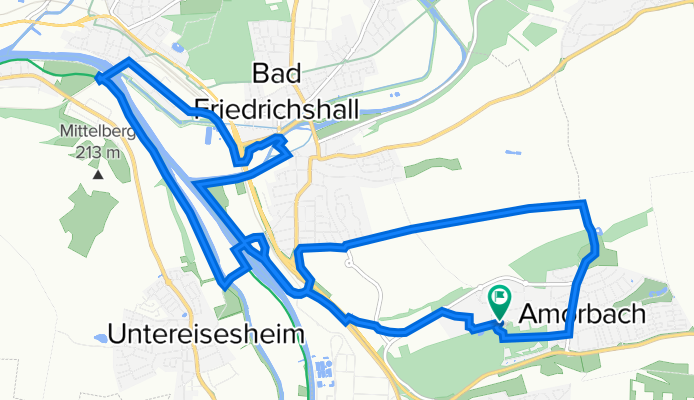 Plattenwald - Bad Friedrichshall Salzbergwerk  - Jagstfeld - Plattenwald