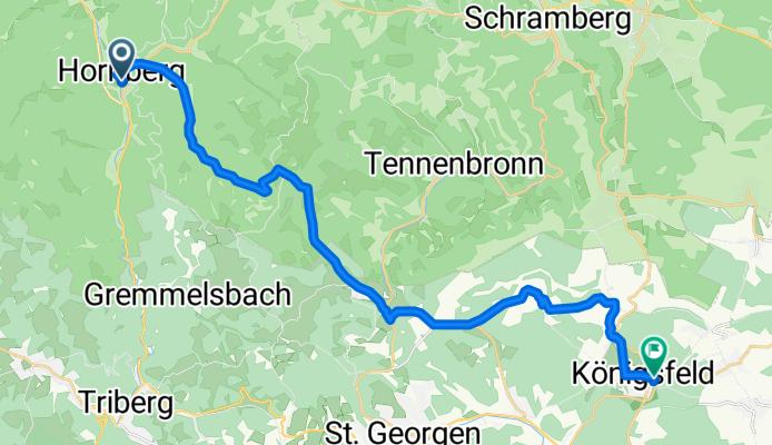 Werderstraße 8, Hornberg nach Harald-Gormsen-Weg 8, Königsfeld im Schwarzwald