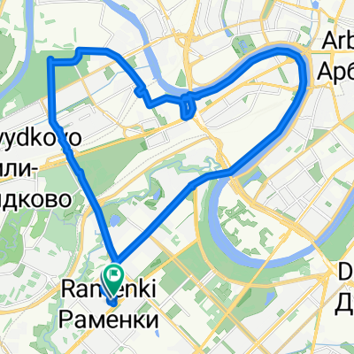 От Мичуринский проспект, 16, Москва до улица Столетова, 2–2s1, Москва