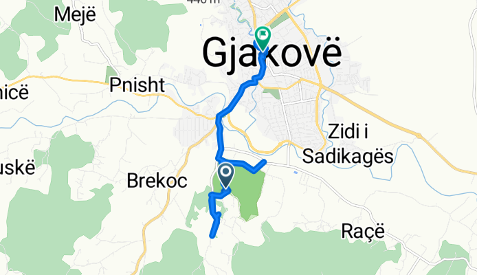 Route to Rruga Sefedin Xërxa 77, Gjakovë