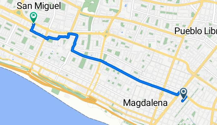 De Jirón Daniel Carrión 685, Magdalena del Mar a Avenida la Marina 3001, San Miguel