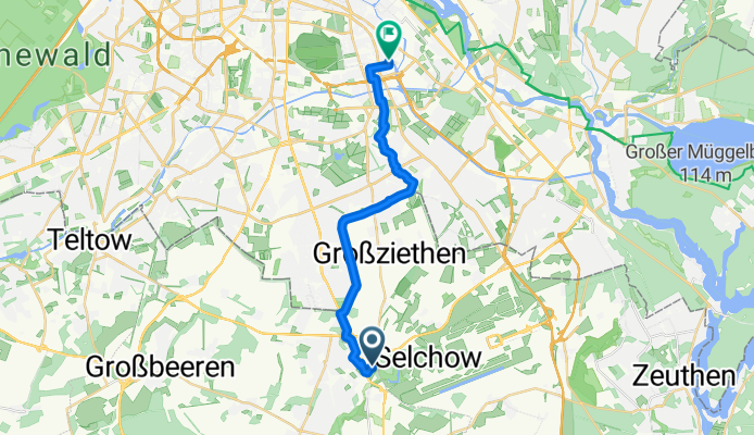 Moosweg 59, Blankenfelde-Mahlow nach Mittelbuschweg 20, Berlin