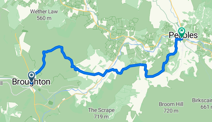A701, Broughton, Biggar to 5–17 Kingsmeadows Road, Peebles