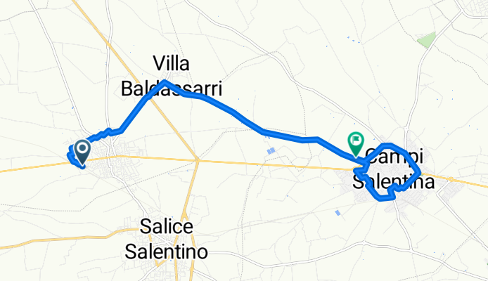 Da Via Ruffilli 6, Guagnano a Strada Comunale Campi-Guagnano, Campi Salentina
