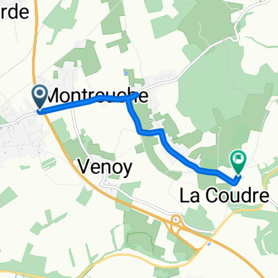 Route from 4 Route d'Auxerre, Venoy