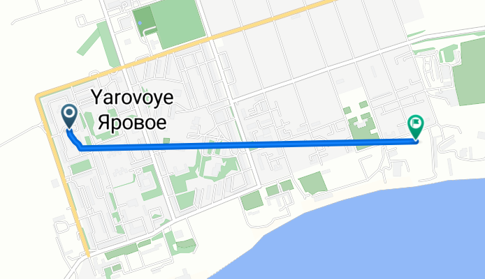 От А Квартал Улица, 31, Яровое до улица Гагарина, Яровое