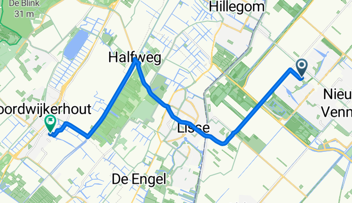 Sandestein 60, Nieuw Vennep naar Meeuwenlaan 24, Noordwijkerhout