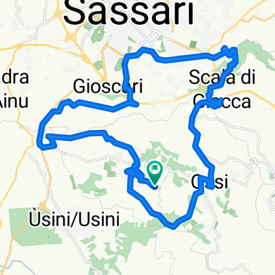 Ippovia Tissi - Gioscari - Via Milano - Scala di Nalva - Rio Bunnari - Ossi - Furrusas - Tissi